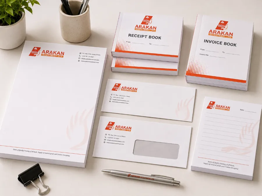 Business stationery receipt book invoice book and stamp printing in Accra